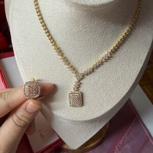 Elegant 14k laminated Gold Necklace and Ring Set